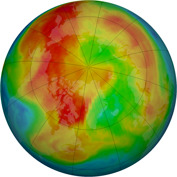 Arctic ozone map for 09 March 2004